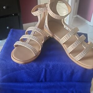 Cat & Jack Tan Sandals with Sparkling Accents